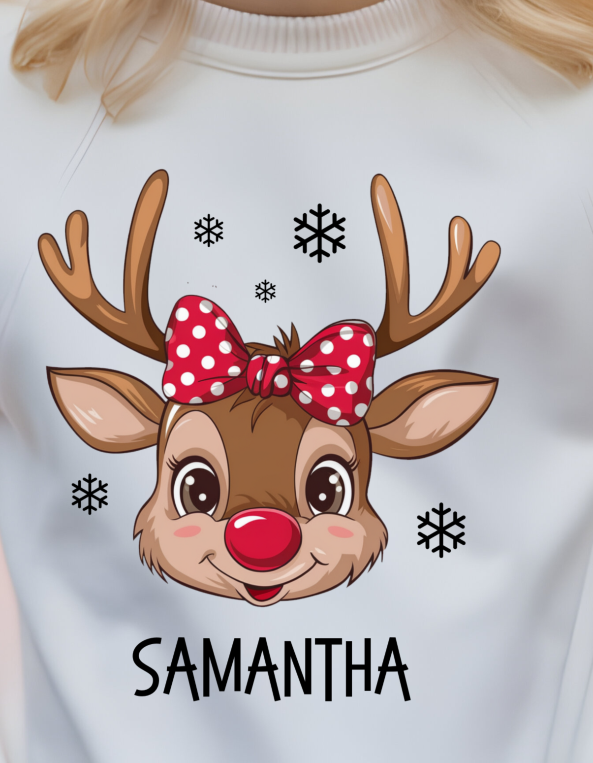 Personalized Christmas Reindeer for Kids Sweatshirt