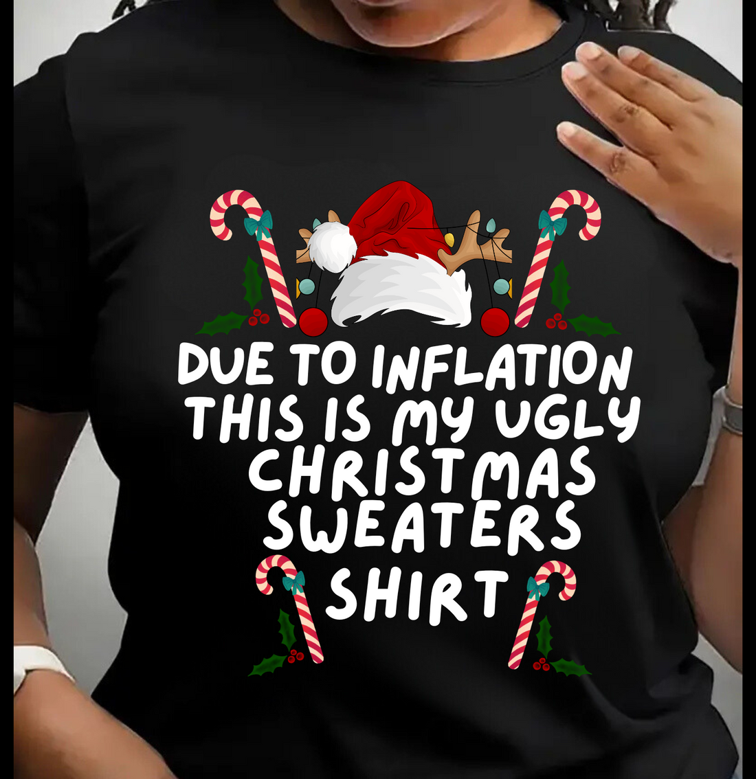 Funny Christmas Sweatshirt – “This Is My Ugly Sweater (Inflation Edition)”