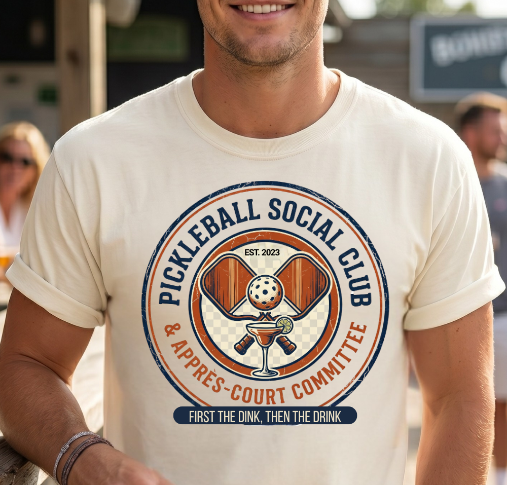 Personalized Pickleball Social Club T-Shirt | Custom Club Year | Comfort Colors | Pickleball Team Shirt | Après Court Gift