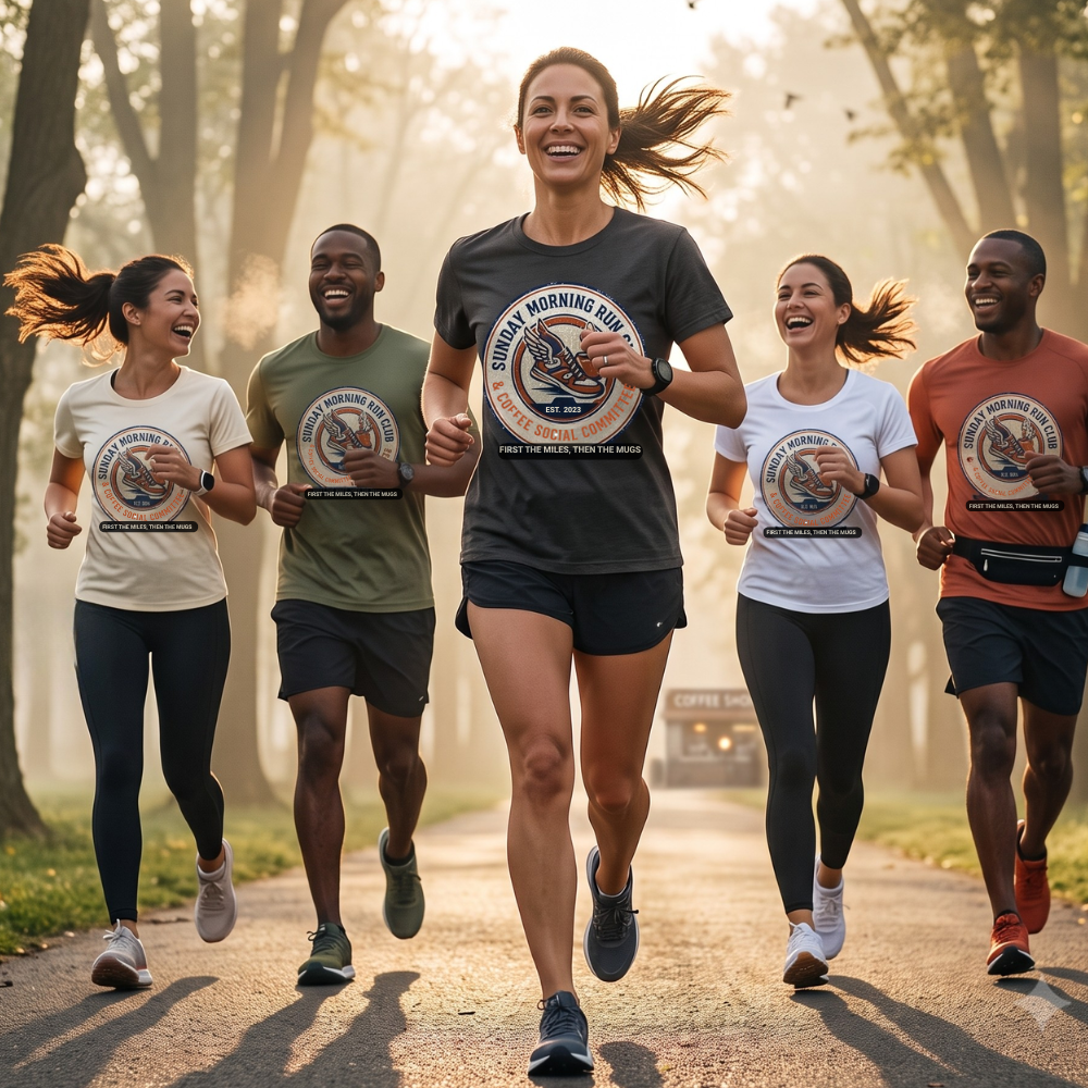 Personalized Sunday Morning Run Club T-Shirt | Custom Running Club Year | Comfort Colors | Coffee Runner Shirt | Running Group Gift