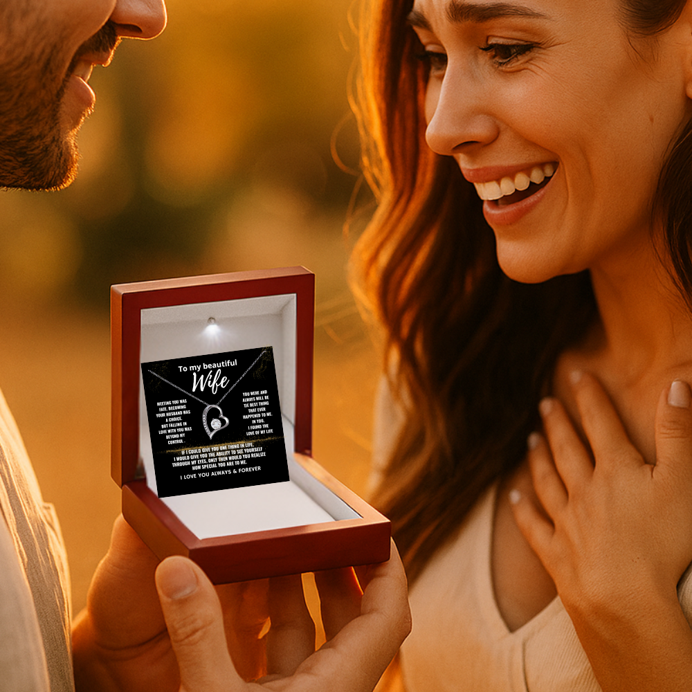 To My Beautiful Wife "Falling In Love With You" Romantic Love Necklace