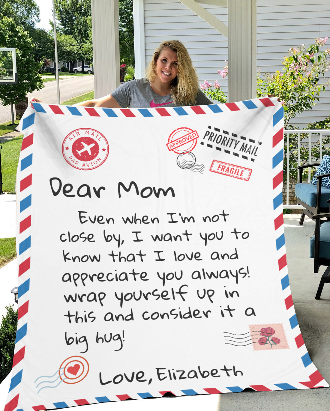 Personalize "Dear Mom Letter" Plush Fleece Blanket - 50x60