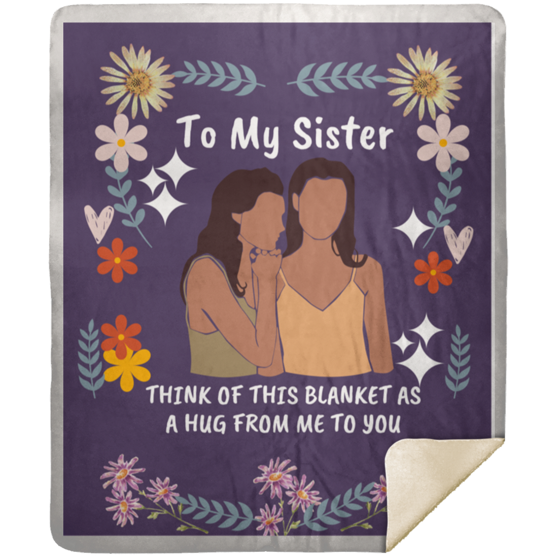 To my Sister Sherpa Blanket Throw 50x60