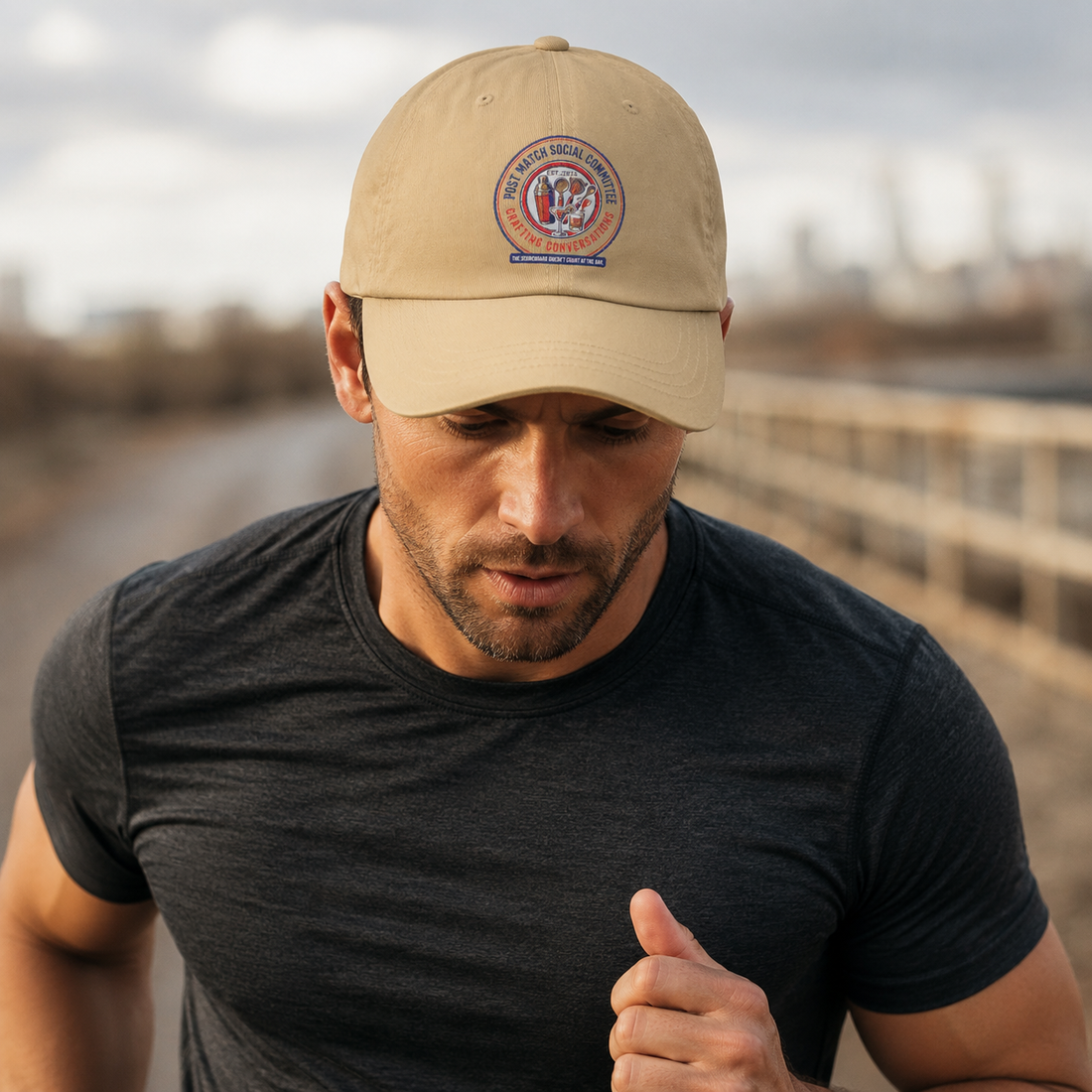 Post Match Social Committee – Comfort Colors Graphic Tee & Matching Dad Cap with Est. Group Year Personalization