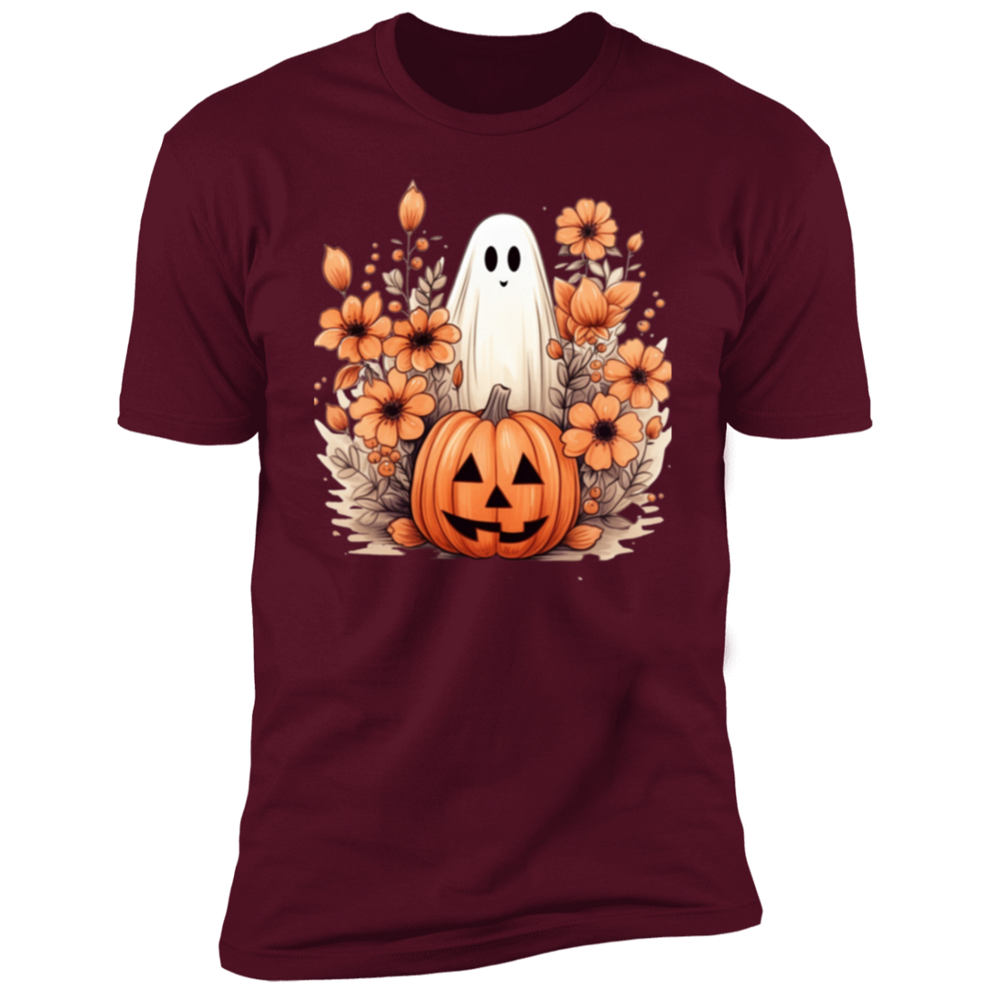 Retro Floral Ghost Halloween T-Shirt