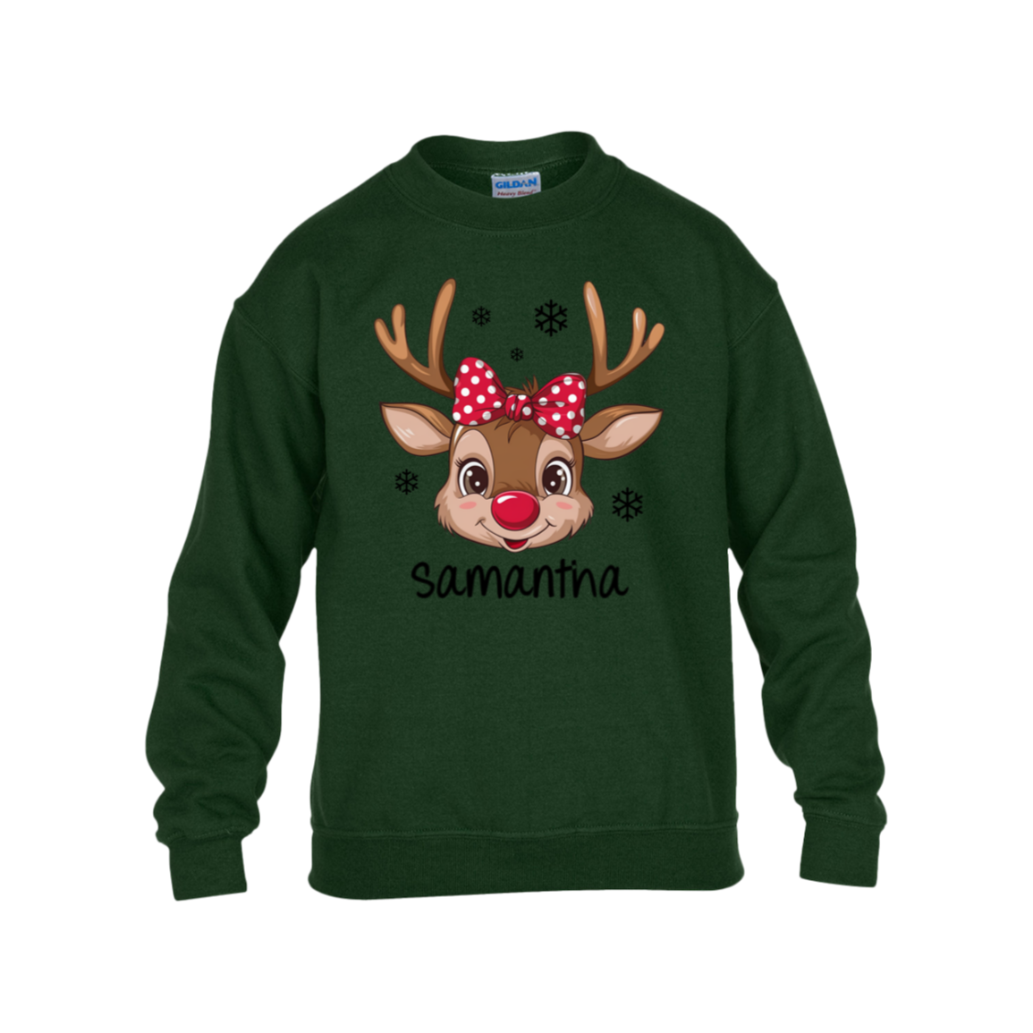 Personalized Christmas Reindeer for Kids Sweatshirt