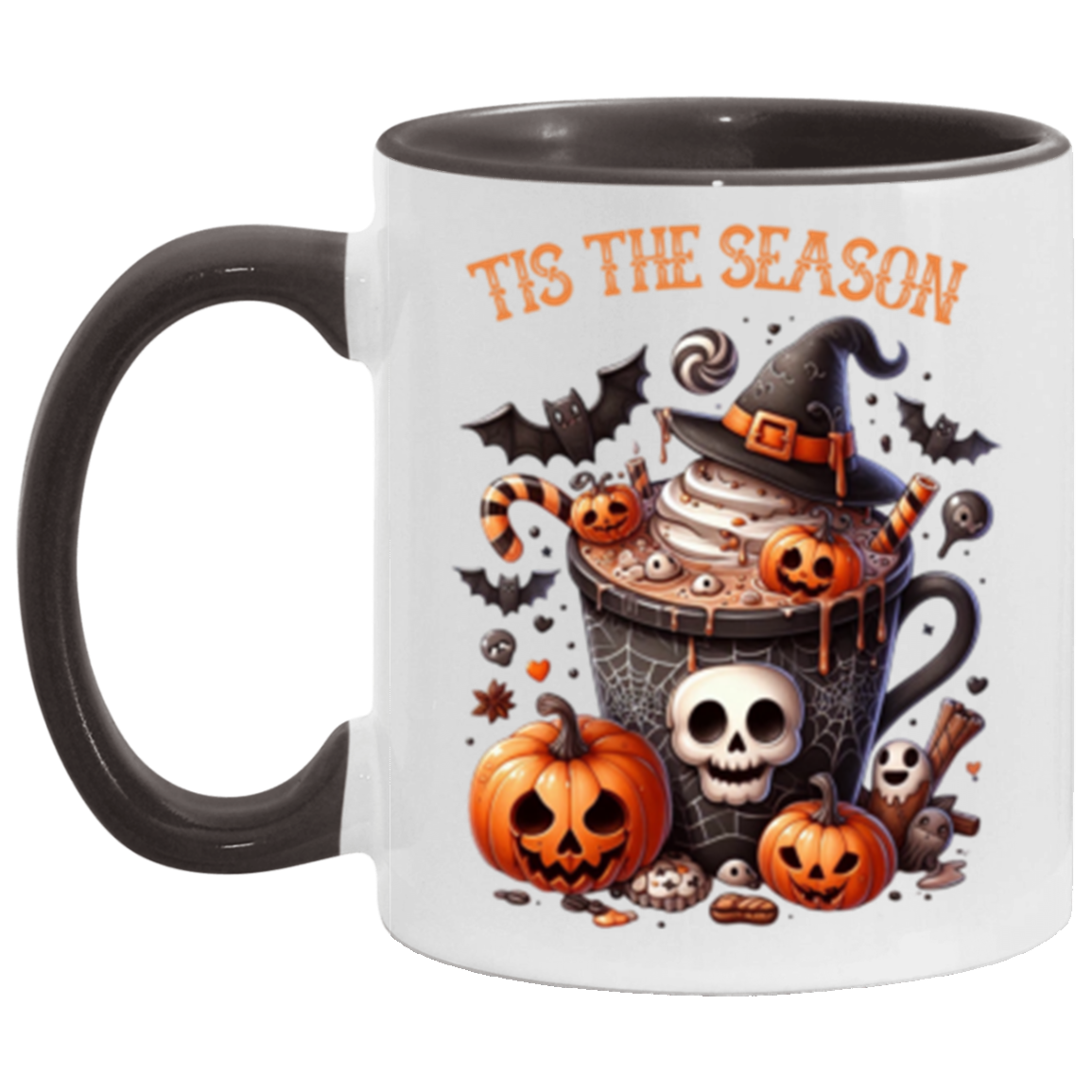 Halloween Ghost and Pumpkin Accent Mug | Halloween Gift | Gift for Her! | Gift for Him!