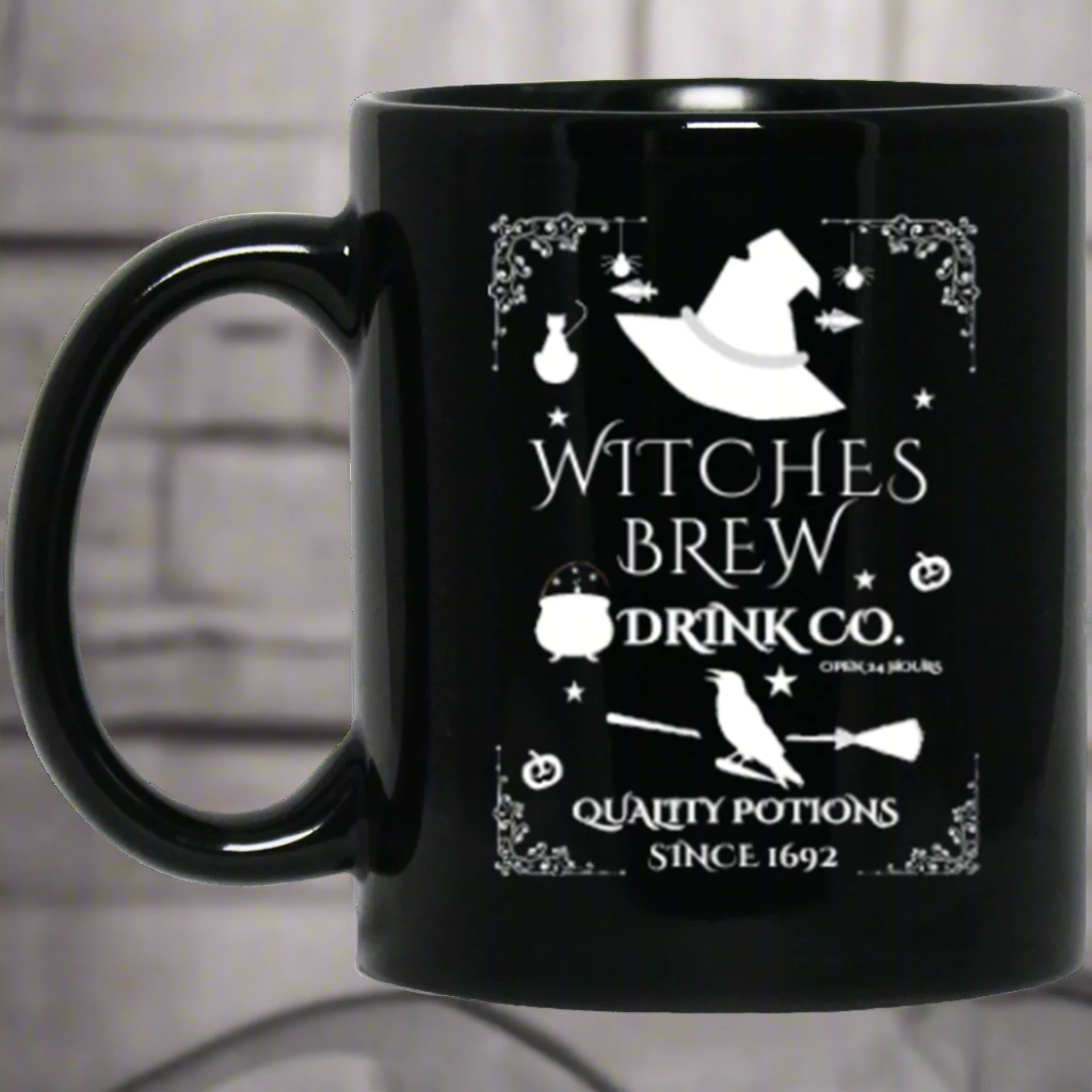 Halloween Witches Brew Drink Co. | Gift for Her | Gift for Him 11oz Black Mug