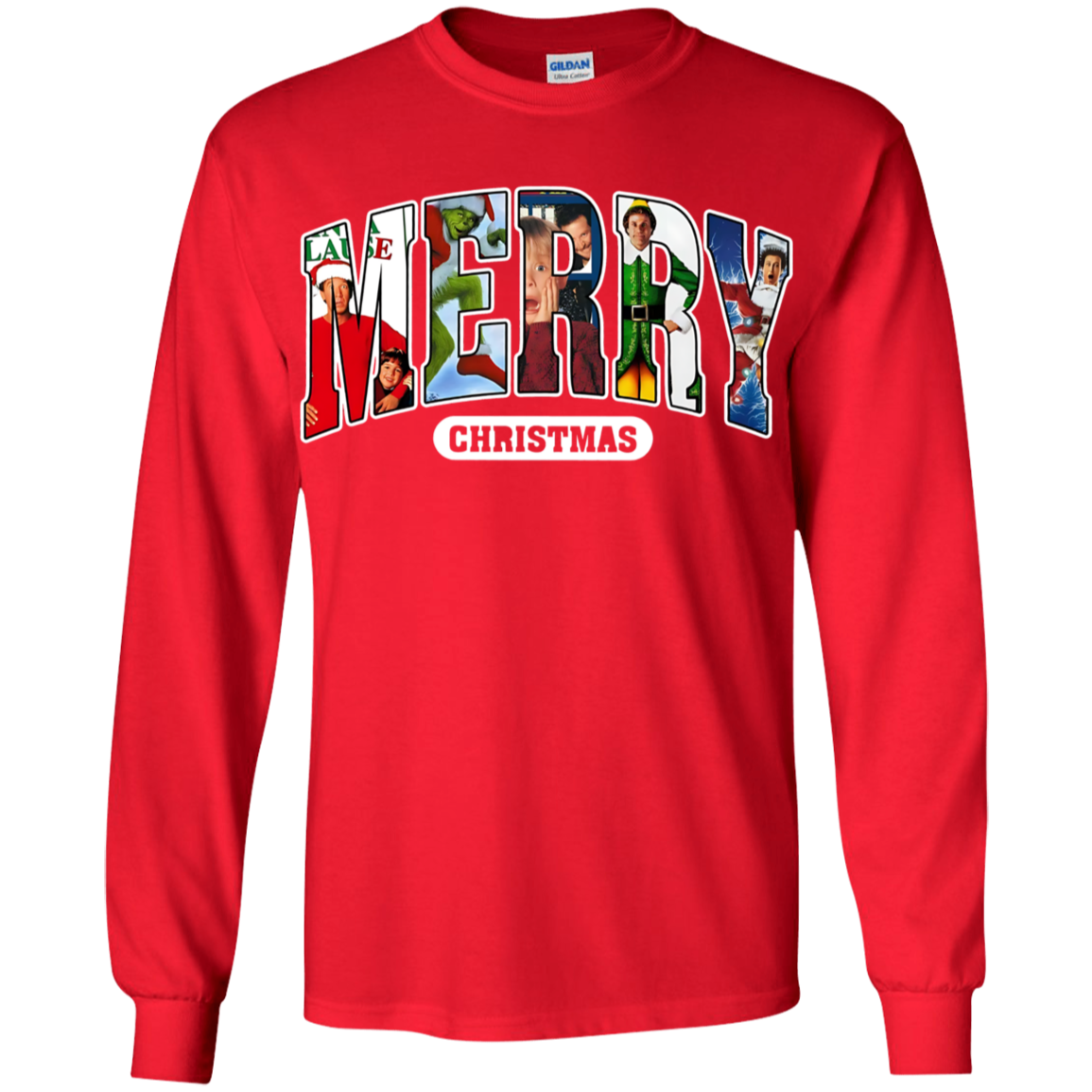 Merry Christmas 90s Movies Crewneck Youth LS T-Shirt!