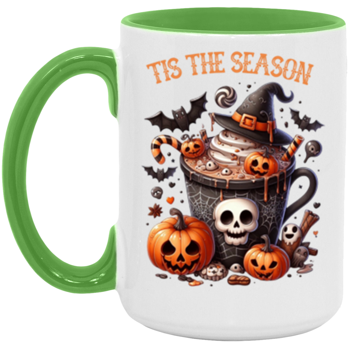 Halloween Ghost and Pumpkin Accent Mug | Halloween Gift | Gift for Her! | Gift for Him!