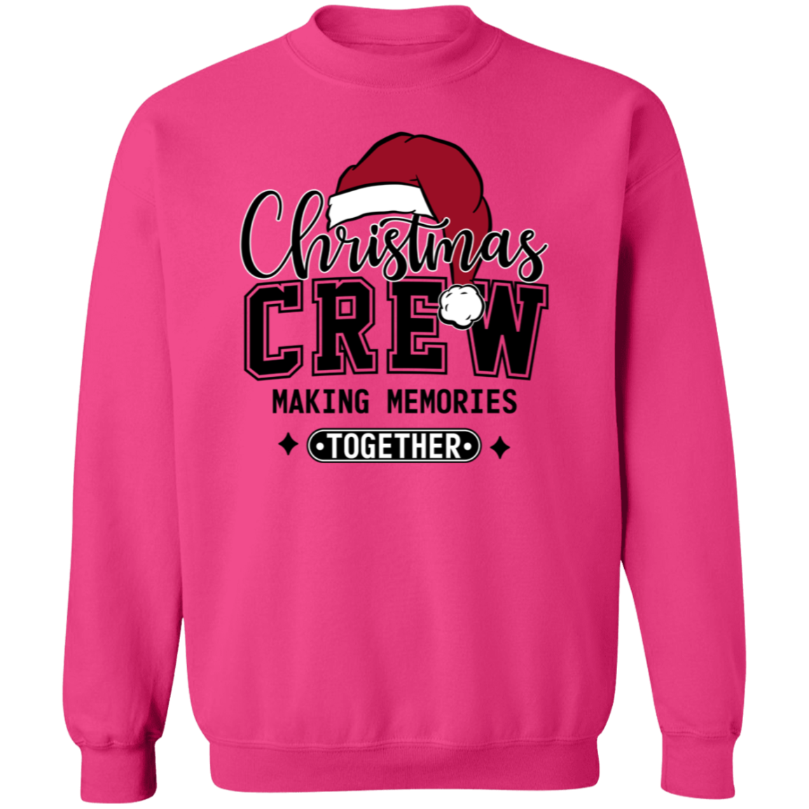 Christmas Crew "Making Memories" Santa Hat Pullover Sweatshirt