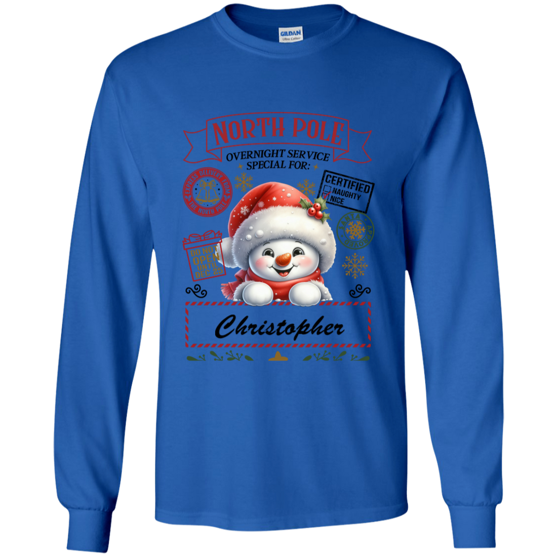 Personalized" North Pole Overnight Service" Youth and Infant T-Shirt