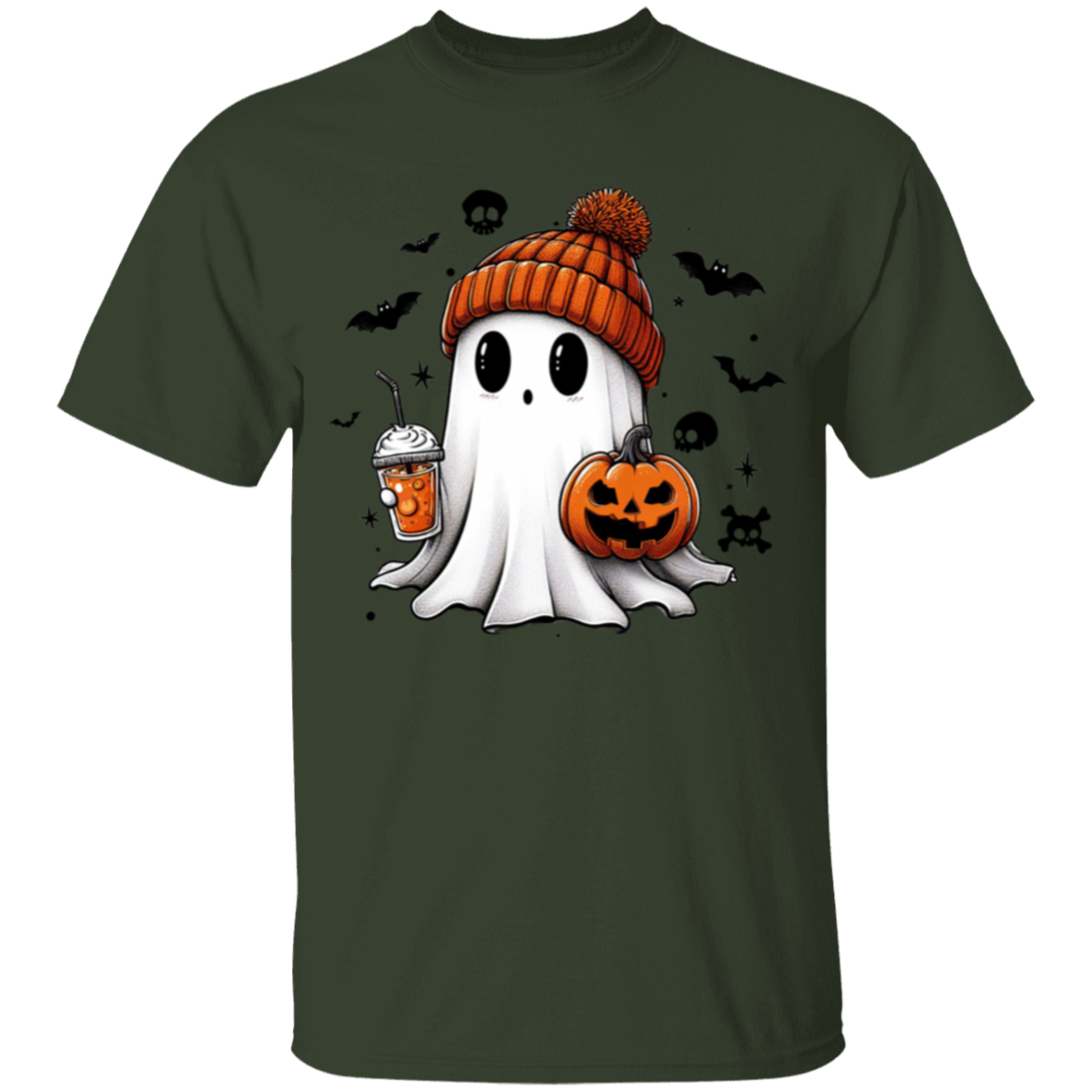 Halloween Cute Ghost T-Shirt Youth Cotton T-Shirt