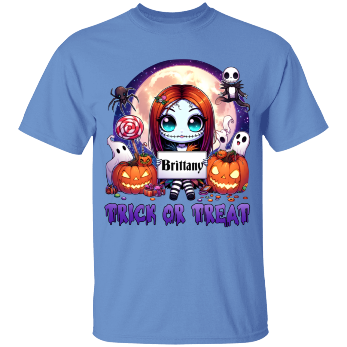 Personalized Halloween Cartoon "Trick or Treat" Youth T-Shirt