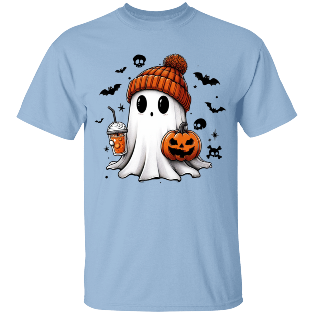 Halloween Cute Ghost T-Shirt Youth Cotton T-Shirt