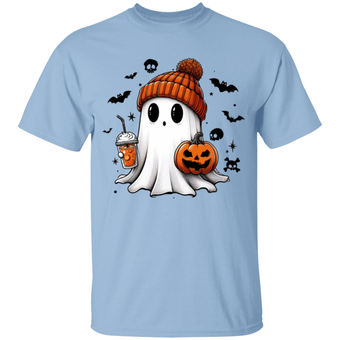 Halloween Cute Ghost T-Shirt Youth Cotton T-Shirt