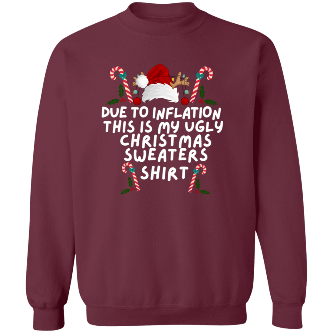 Funny Christmas Sweatshirt – “This Is My Ugly Sweater (Inflation Edition)”