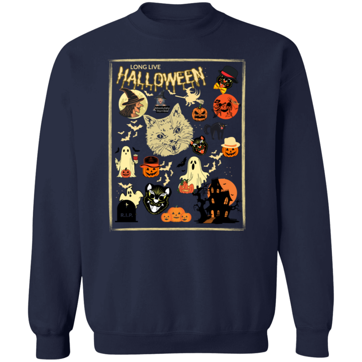 Retro Halloween Shirt, Long Live Halloween, Crewneck Pullover Sweatshirt