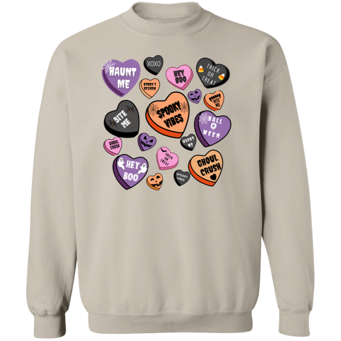Halloween Candy Heart Sweatshirt/ Crewneck Pullover | Ready for Halloween!!