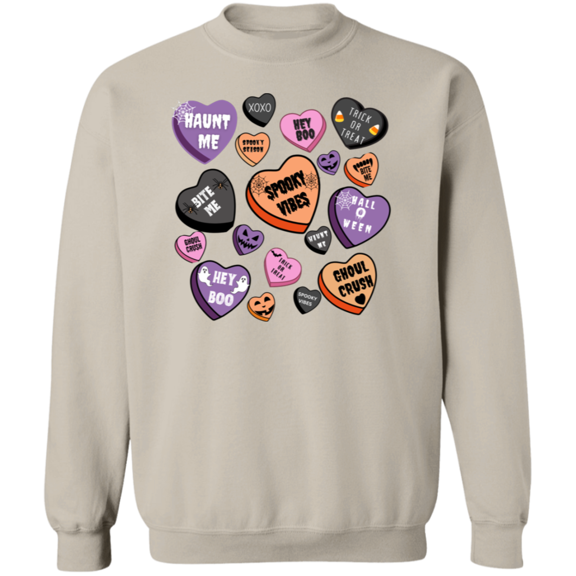 Halloween Candy Heart Sweatshirt/ Crewneck Pullover | Ready for Halloween!!