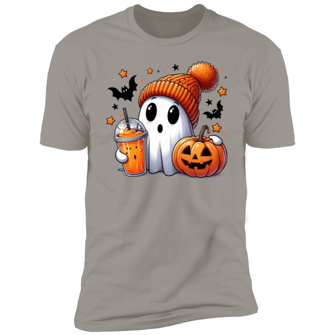 Halloween Cute Ghost and Pumpkin T-Shirt Short Sleeve