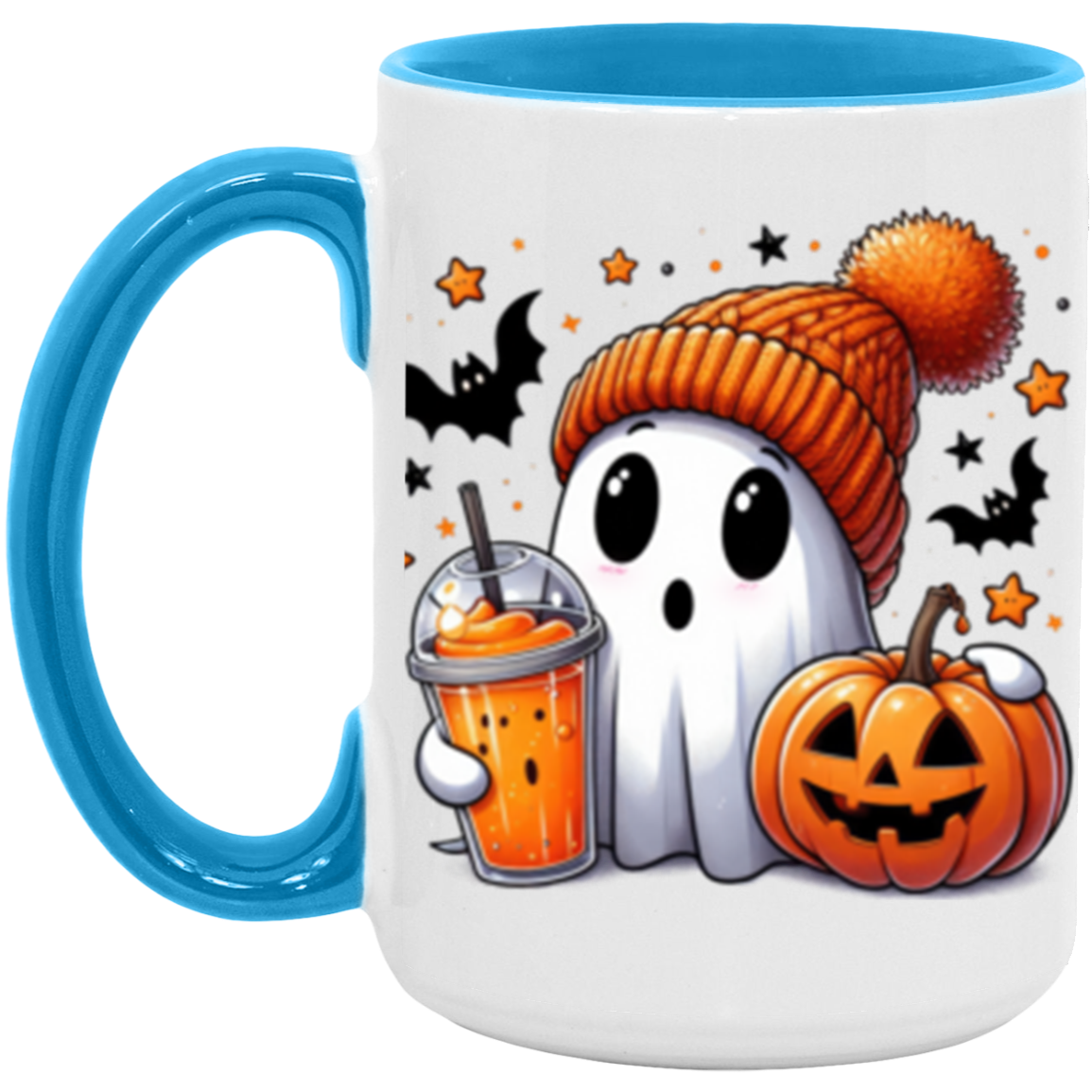 Halloween Ghost Coffee Mug, Halloween Housewarming Gift, Cute Spooky Ghost Halloween Mug,15oz Accent Mug