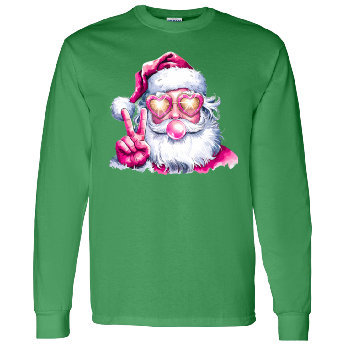 Santa Shirt, Christmas Sweatshirt/LS Tee, Blowing Bubble Christmas Shirts