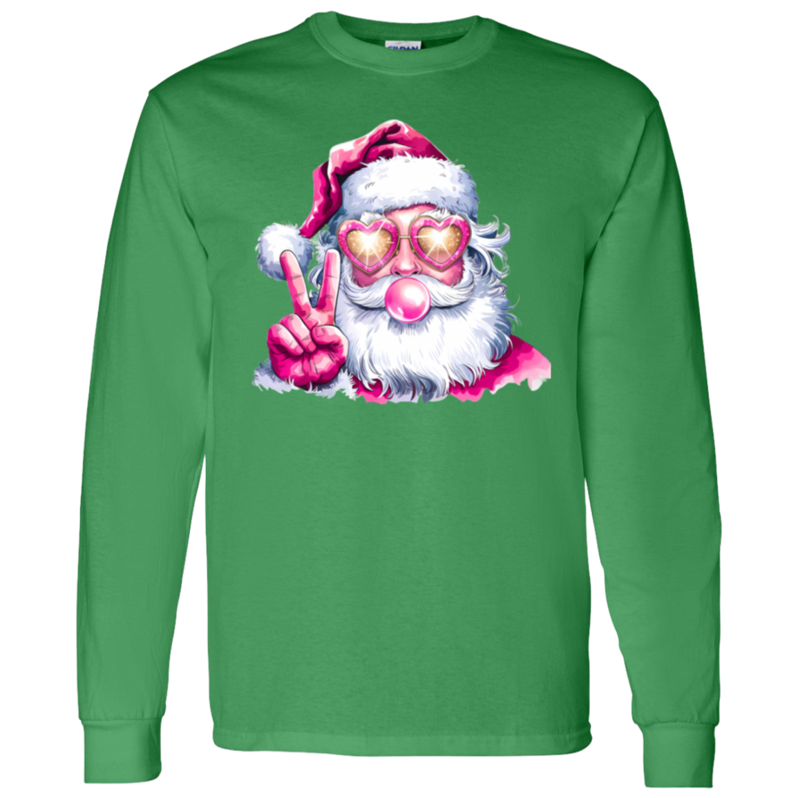 Santa Shirt, Christmas Sweatshirt/LS Tee, Blowing Bubble Christmas Shirts