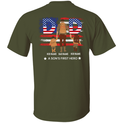 Dad "A Son's First Hero" Short Sleeve T-Shirt