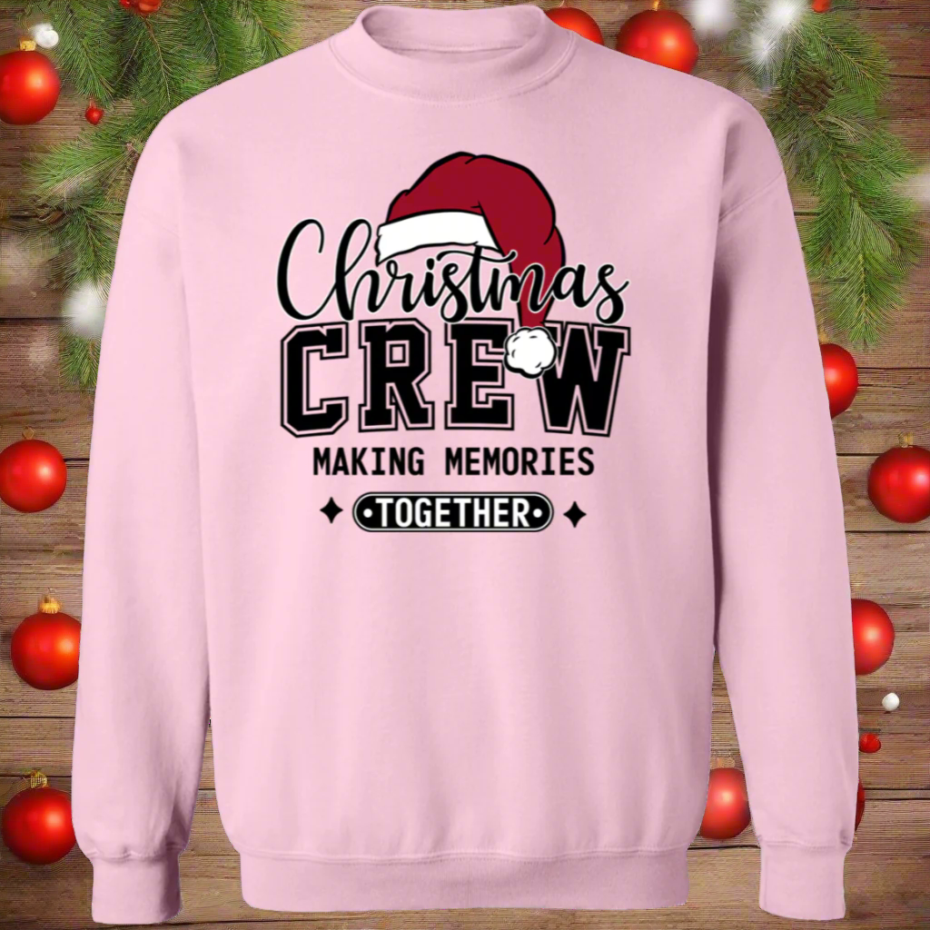 Christmas Crew "Making Memories" Santa Hat Pullover Sweatshirt