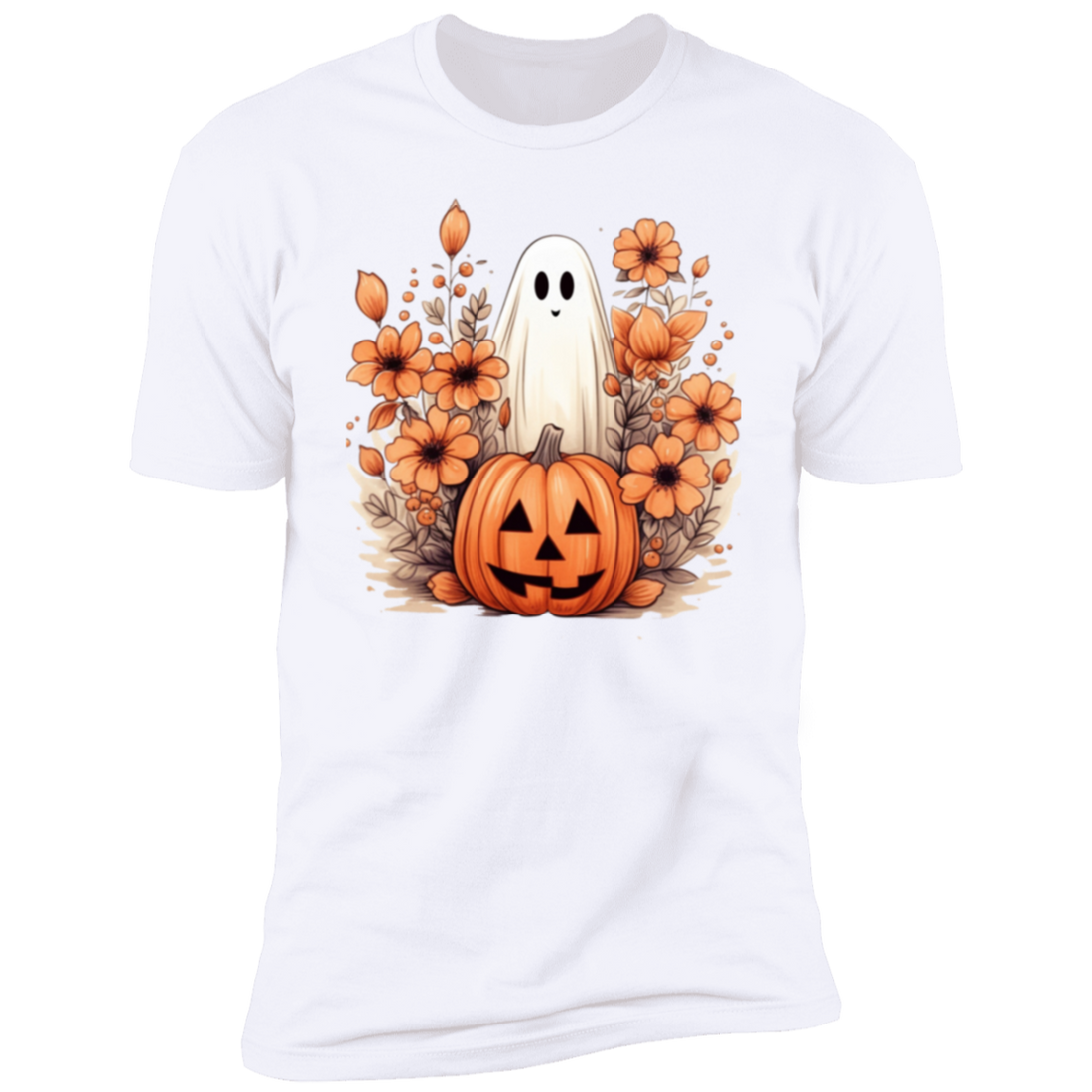 Retro Floral Ghost Halloween T-Shirt