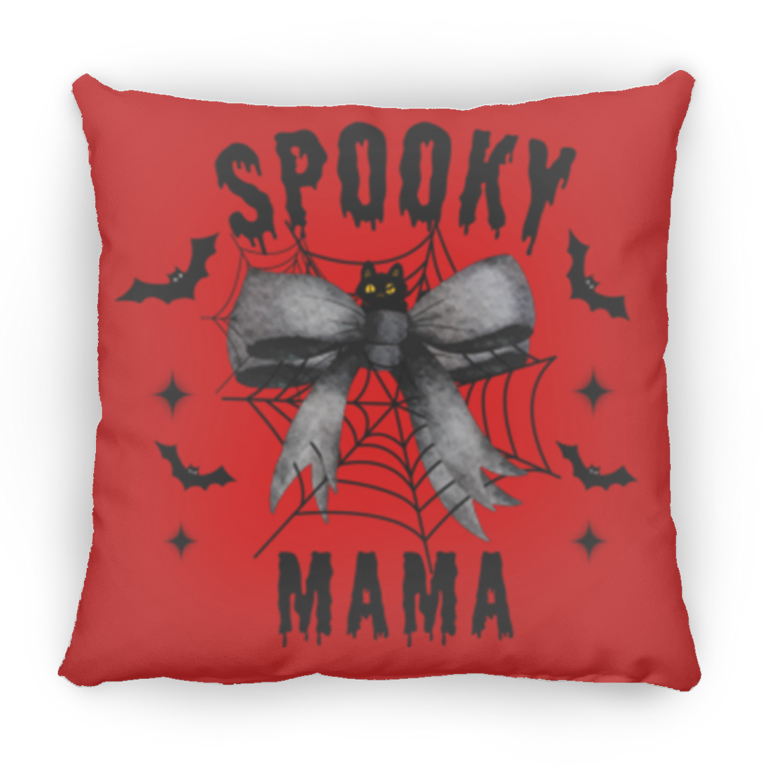 Halloween Decor, Spooky Mama Throw Pillows |Purple Bow| Grey Bow Large Throw Pillow