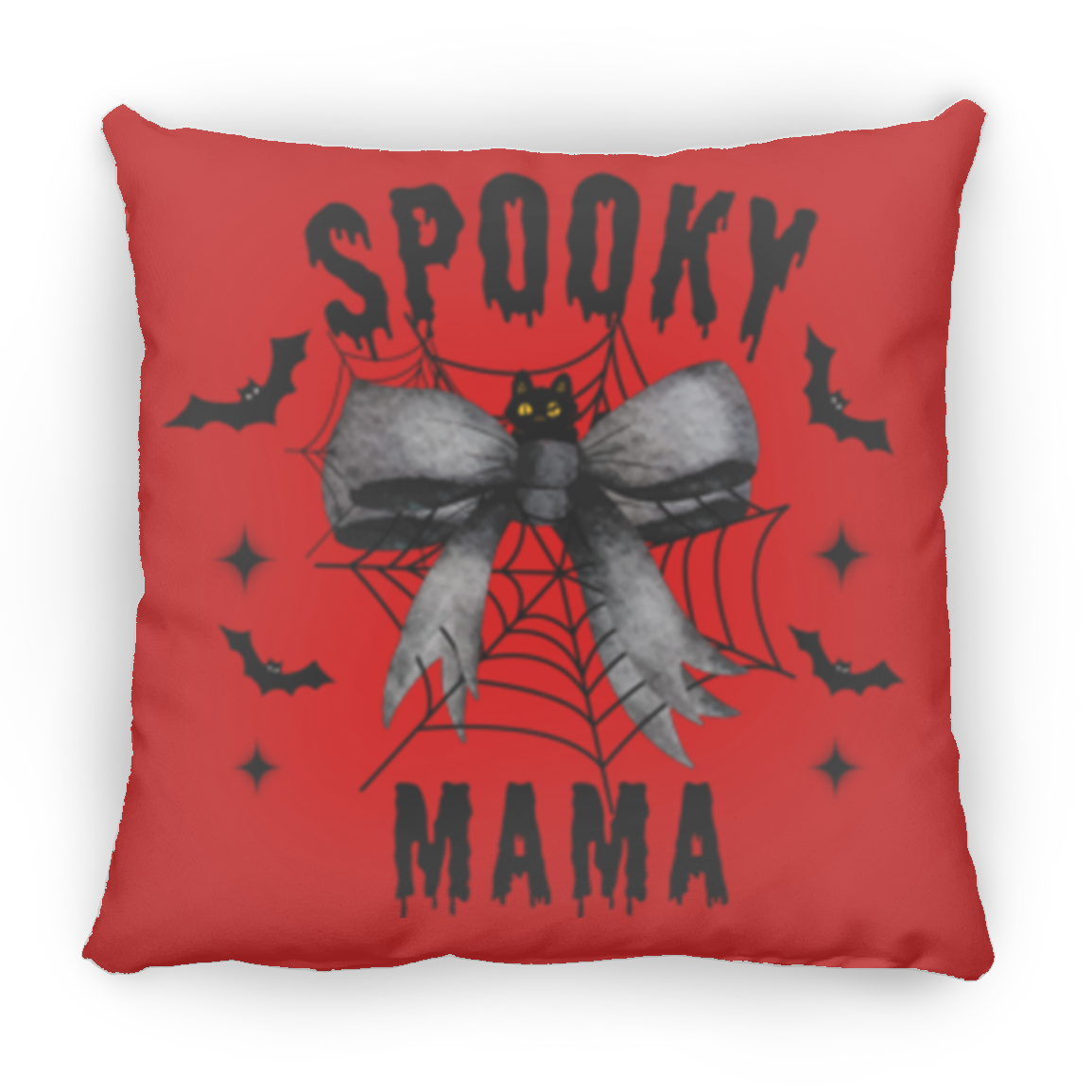 Halloween Decor, Spooky Mama Throw Pillows |Purple Bow| Grey Bow Large Throw Pillow