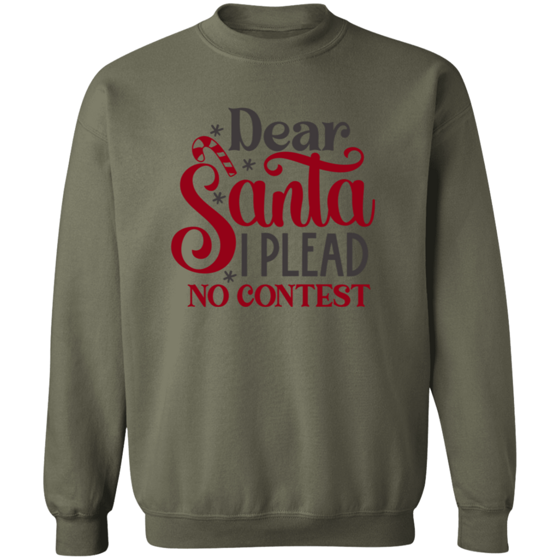 Funny Christmas "Plead No Contest" Crewneck Pullover Sweatshirt
