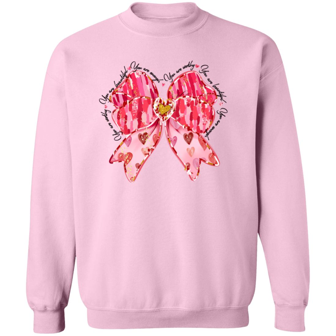 Valentine Affirmation "You Are Enough" Pullover Sweatshirt