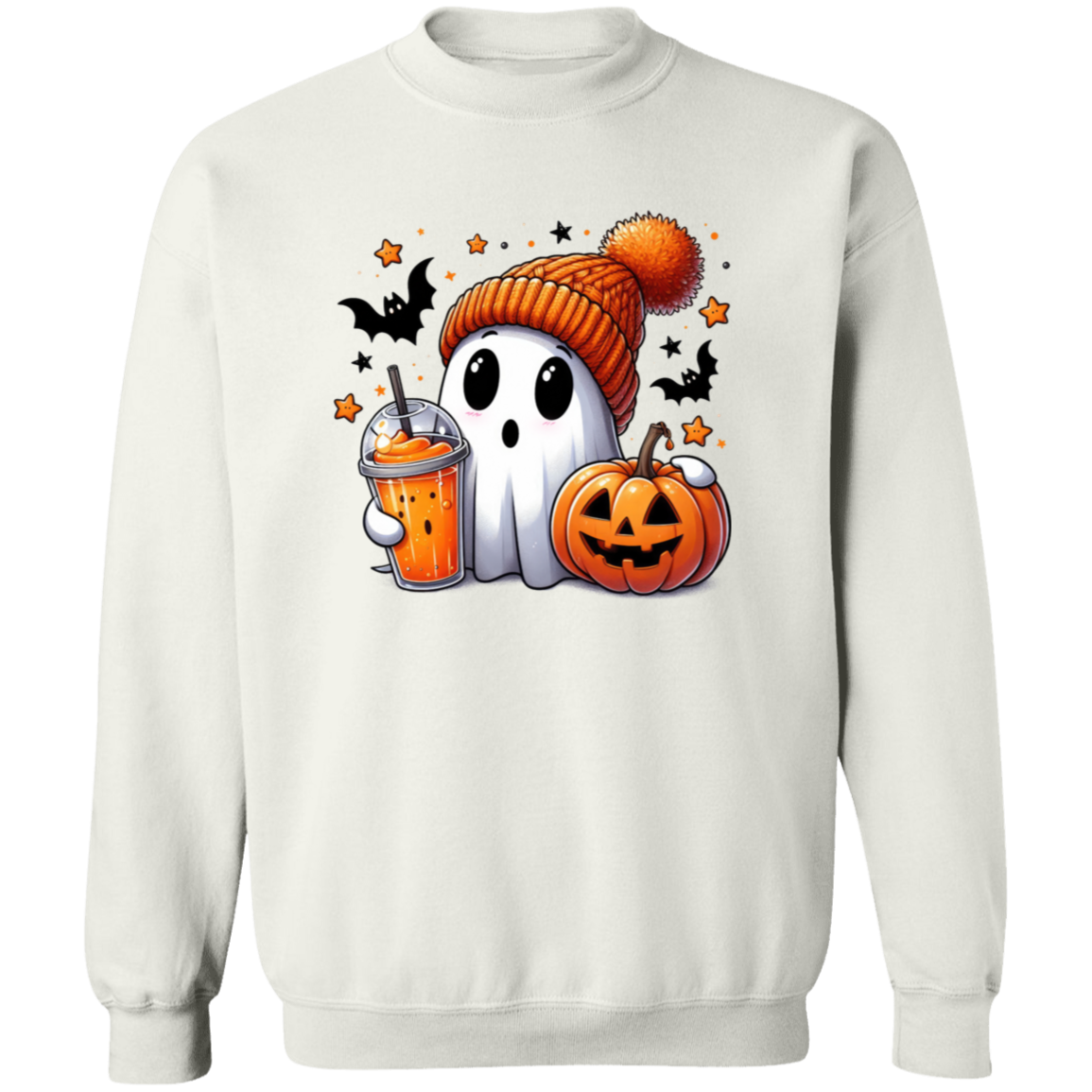 Halloween Cute Ghost Sweatshirt Crewneck Pullover