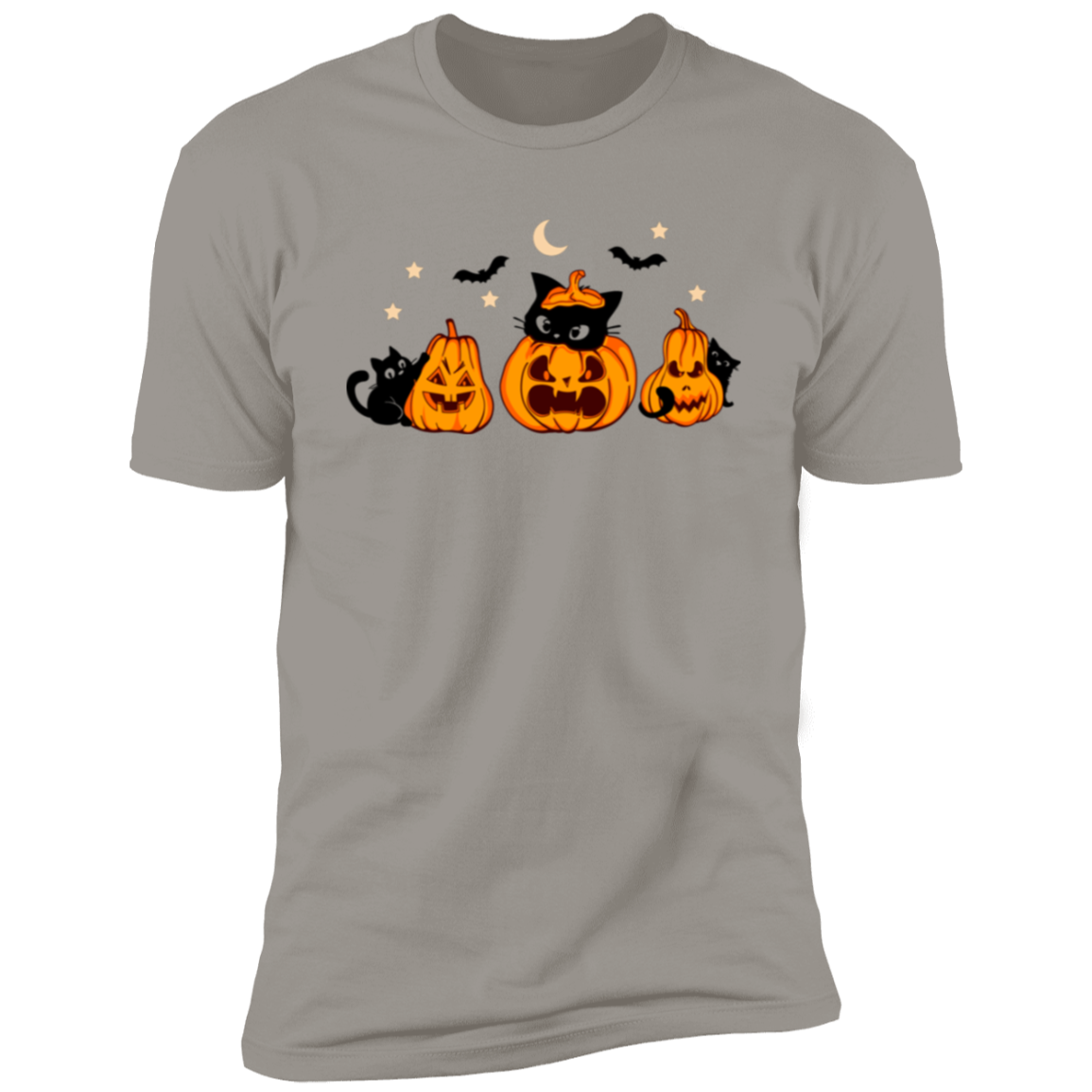 Halloween Season Short Sleeve T-Shirt | Spooky Black Cat | Pumpkin T-Shirt