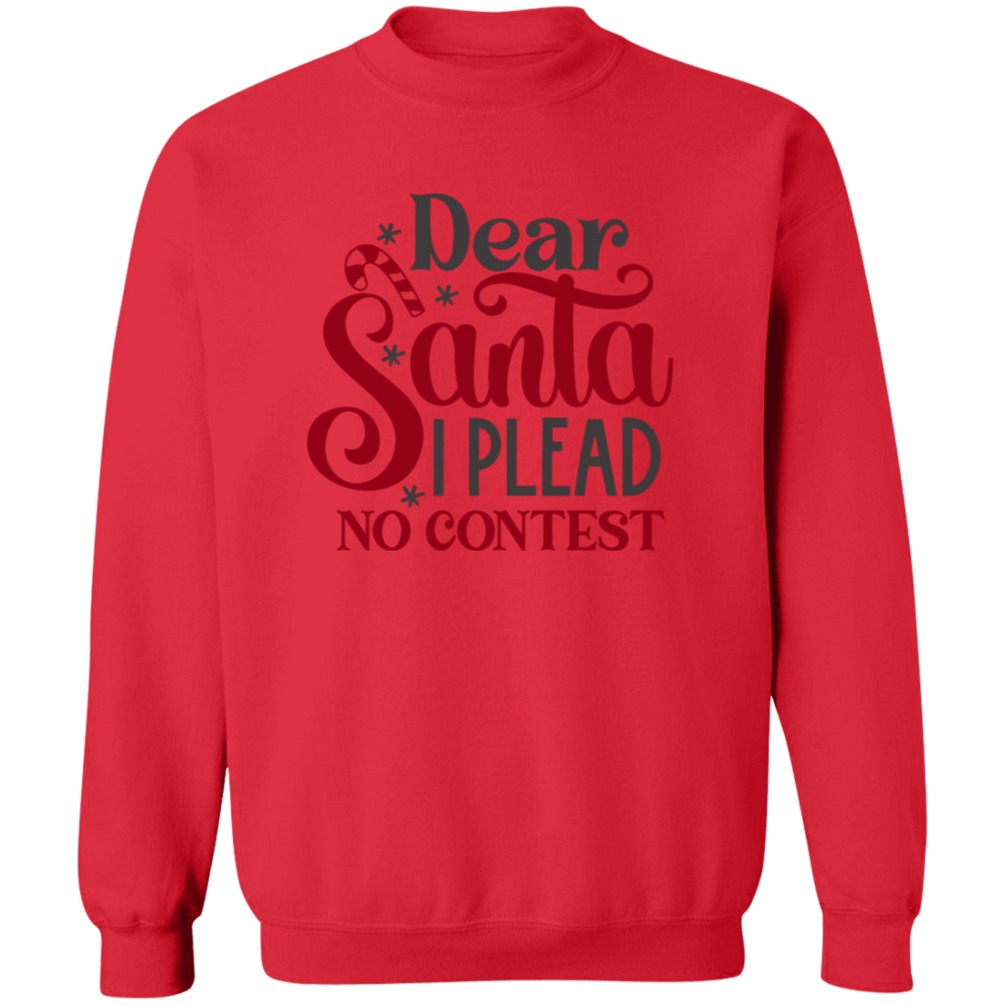 Funny Christmas "Plead No Contest" Crewneck Pullover Sweatshirt