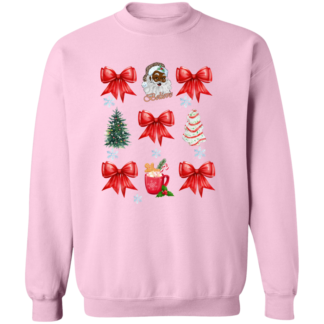 Coquette Bow Sweatshirt, Cute Red Ribbon Santa Sweatshirt!