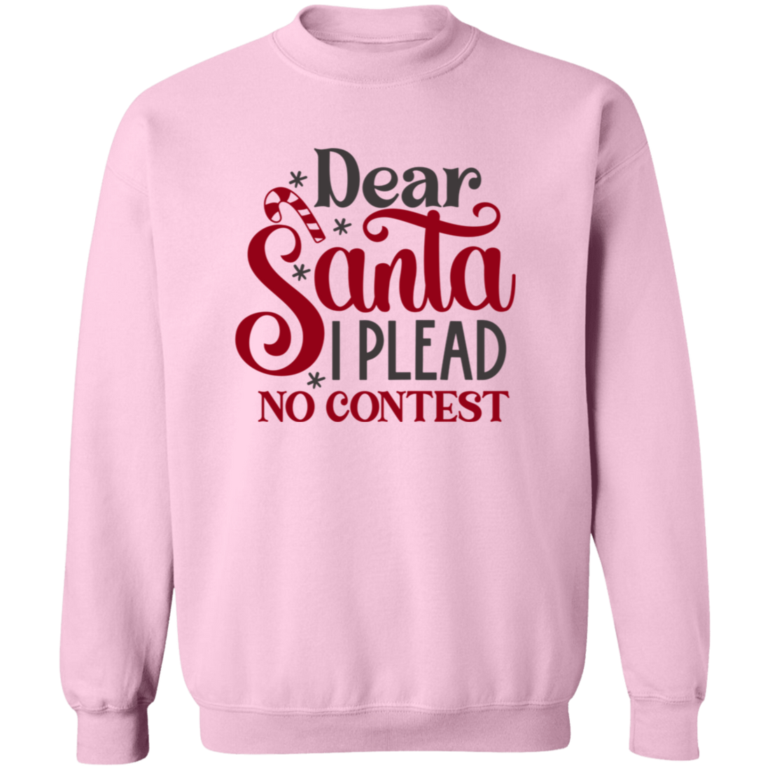 Funny Christmas "Plead No Contest" Crewneck Pullover Sweatshirt
