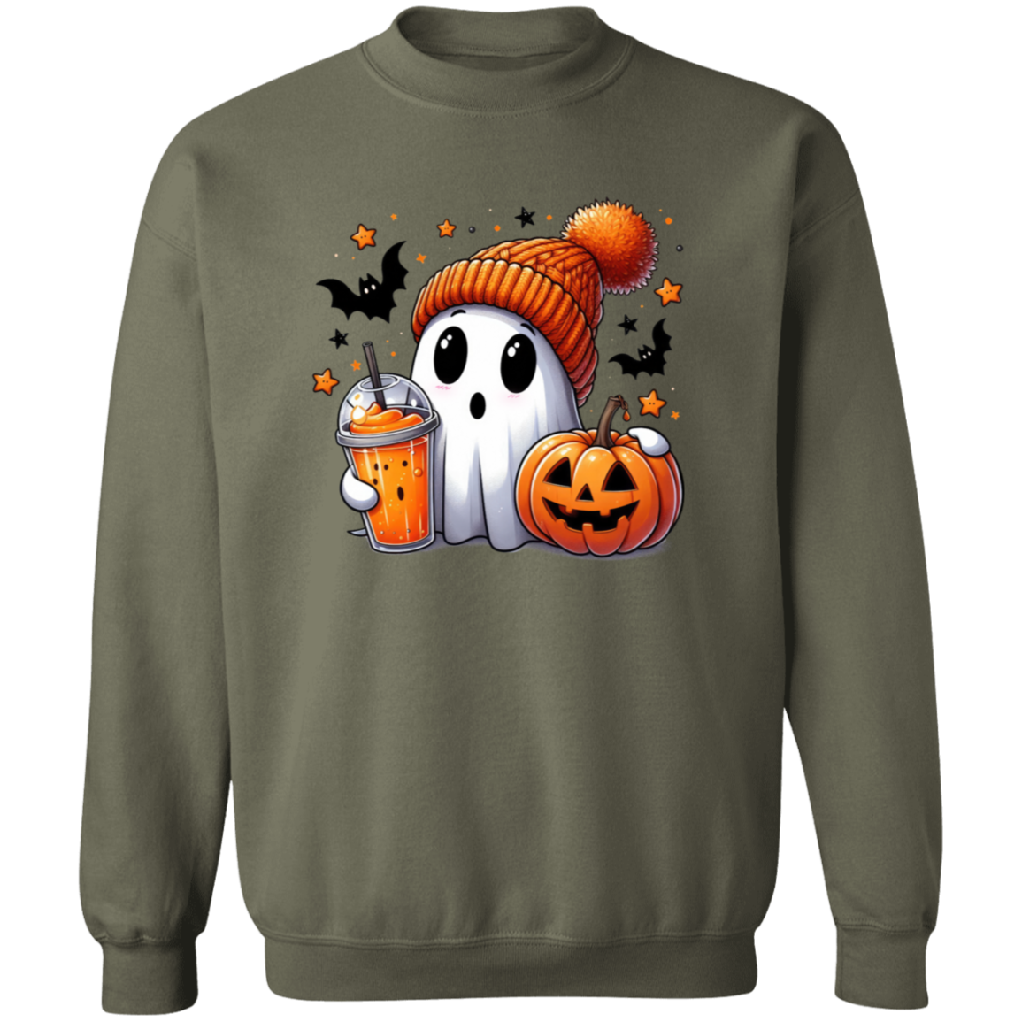 Halloween Cute Ghost Sweatshirt Crewneck Pullover