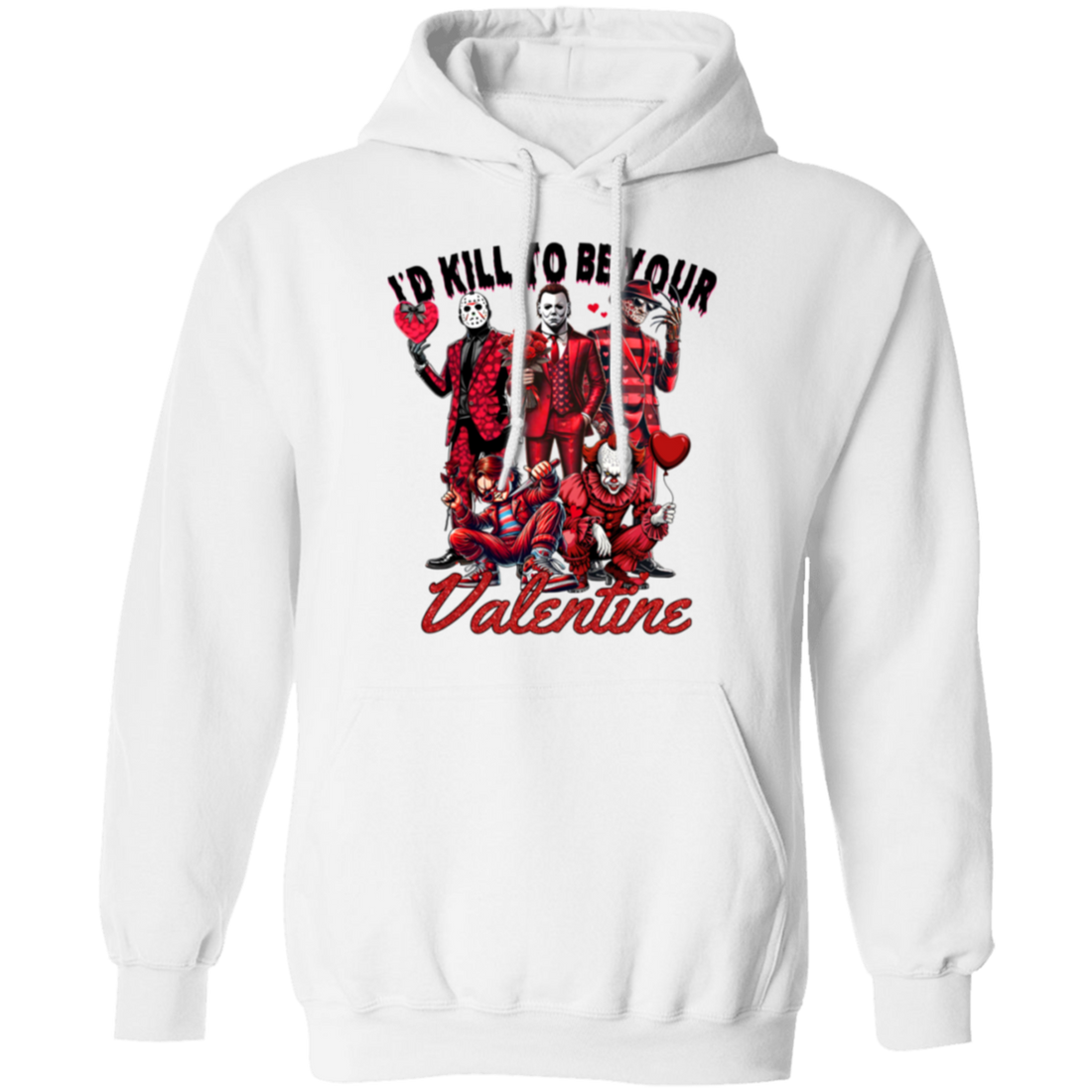 "I'd Kill to be Your Valentine" Horror Valentine Coquette Pullover Hoodie