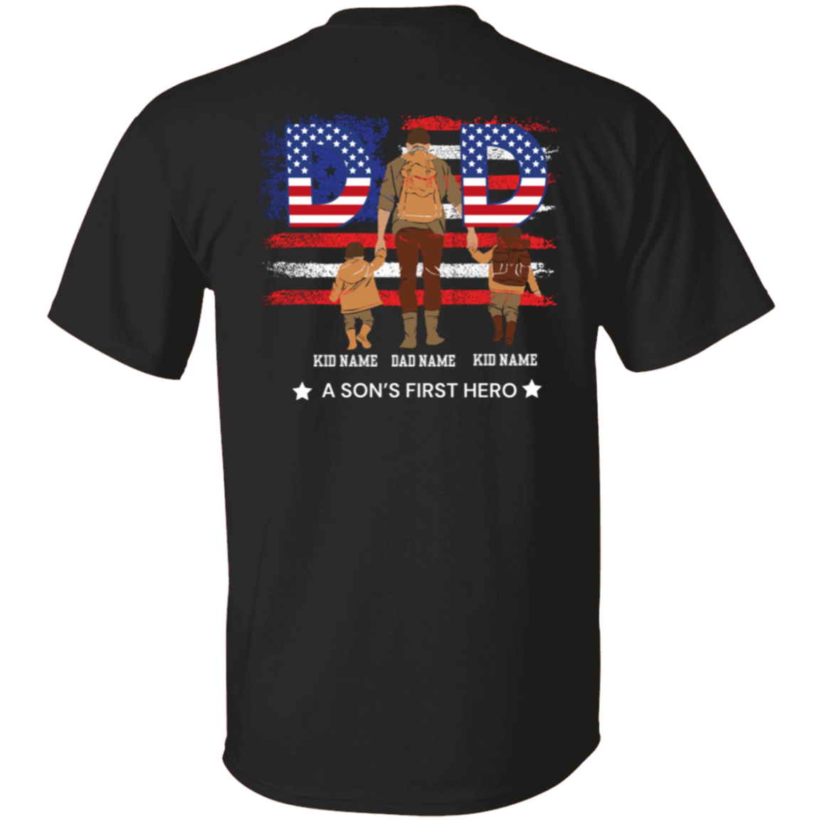 Dad "A Son's First Hero" Short Sleeve T-Shirt