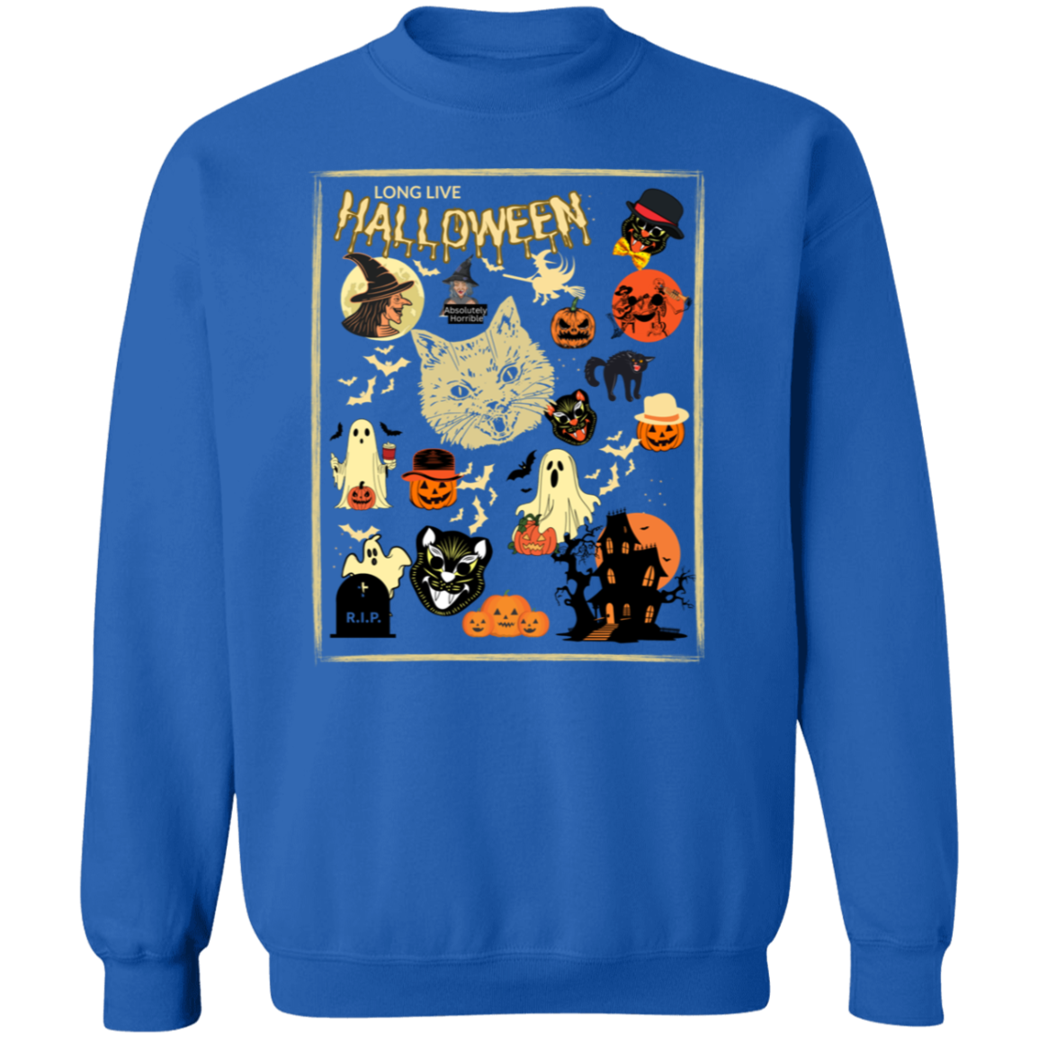 Retro Halloween Shirt, Long Live Halloween, Crewneck Pullover Sweatshirt