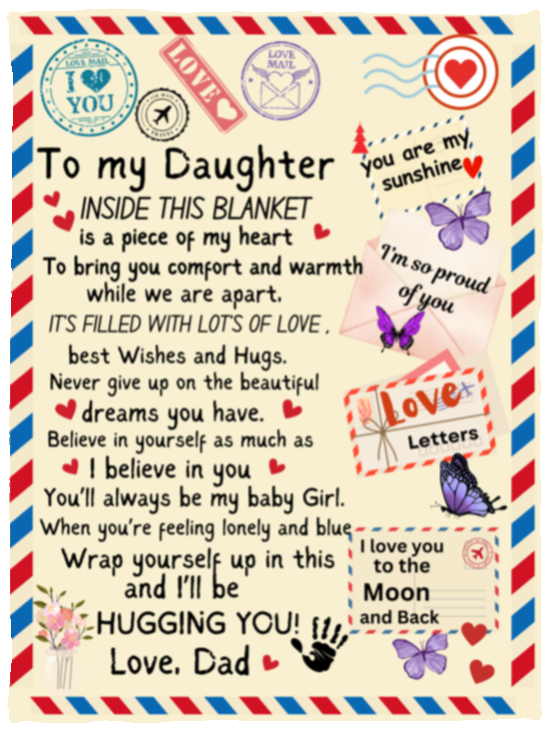 To My Daughter "I'll Be Hugging You" Fleece Blankets