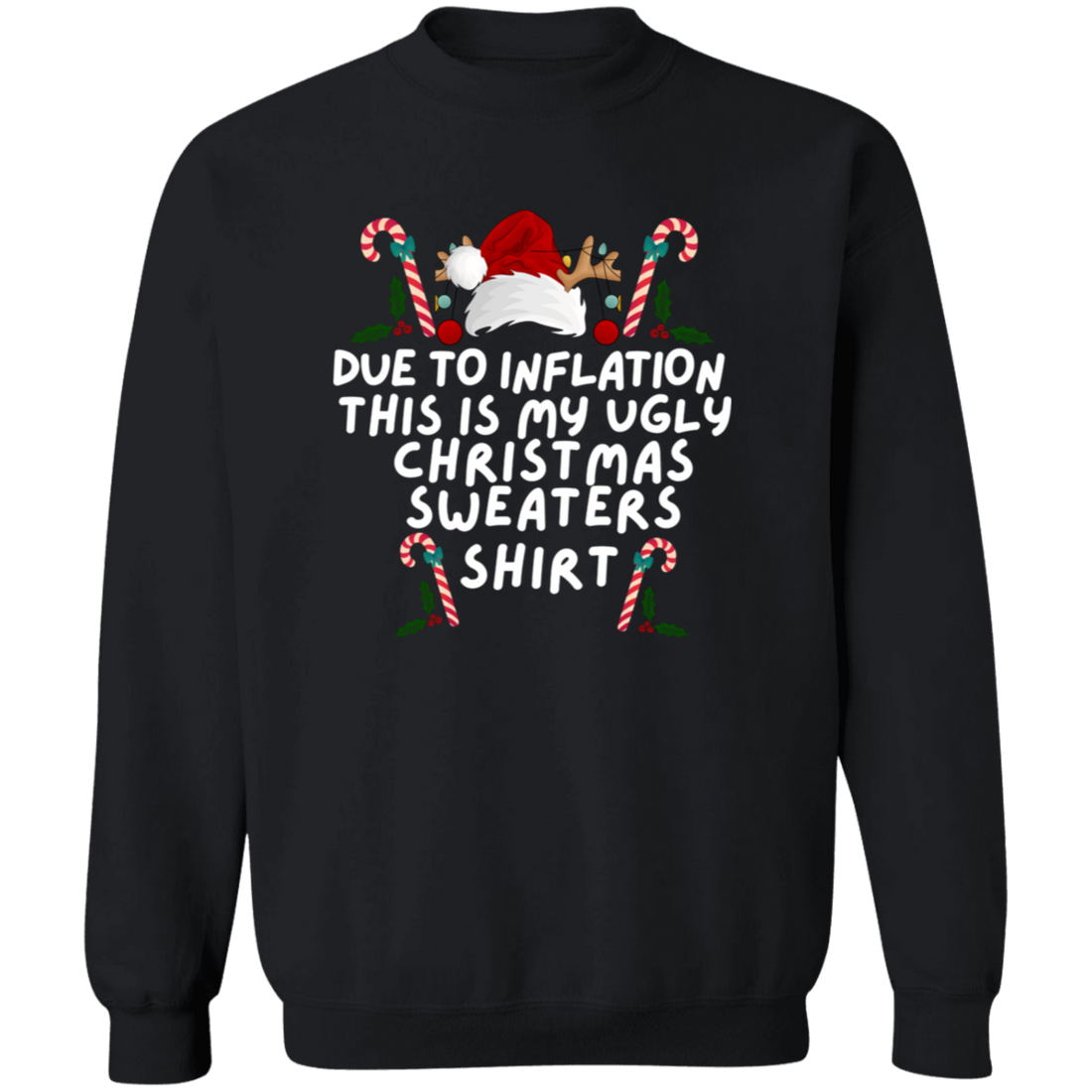 Funny Christmas Sweatshirt – “This Is My Ugly Sweater (Inflation Edition)”