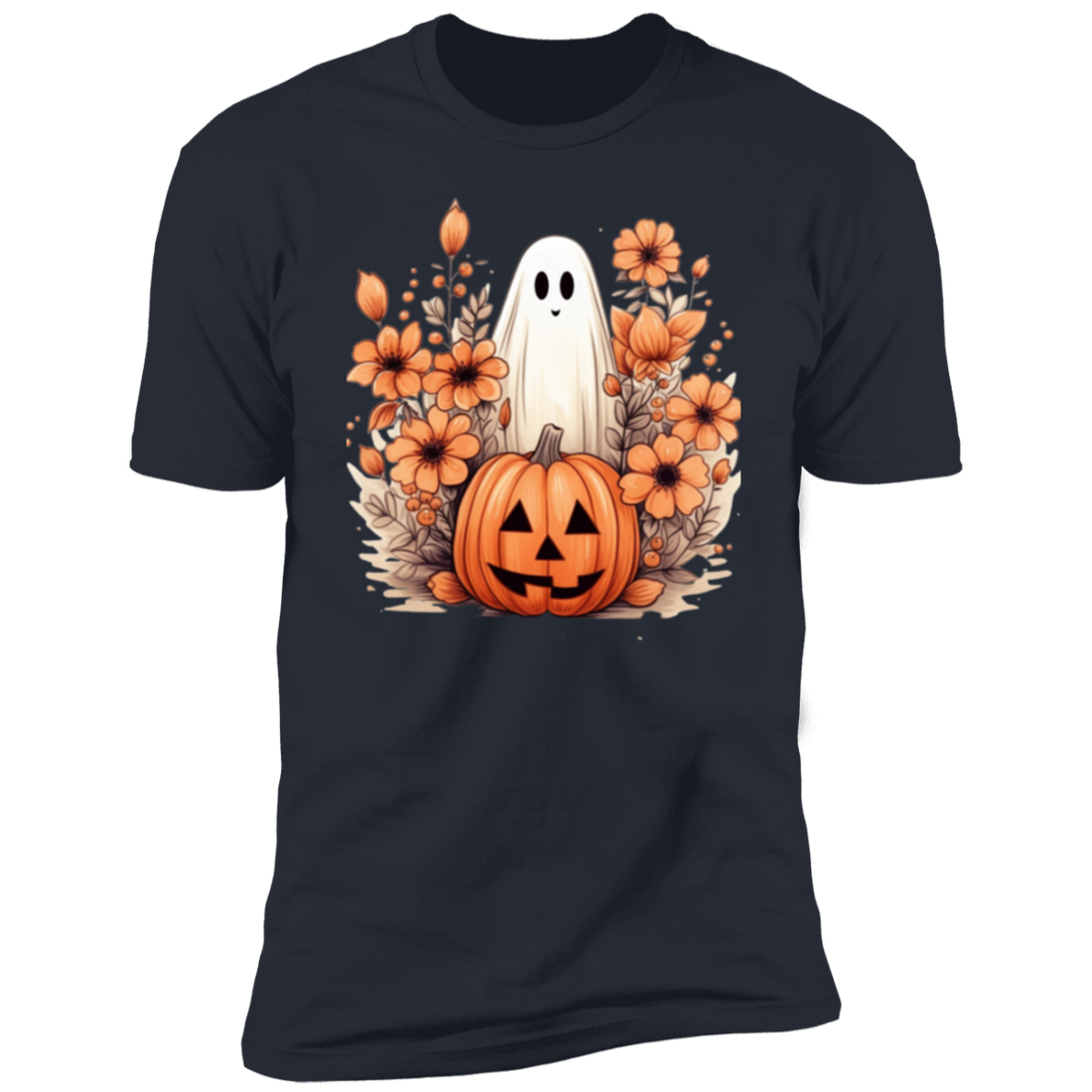 Retro Floral Ghost Halloween T-Shirt