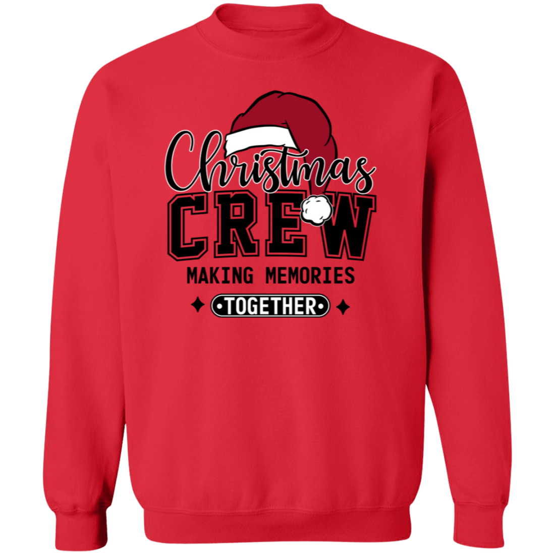 Christmas Crew "Making Memories" Santa Hat Pullover Sweatshirt