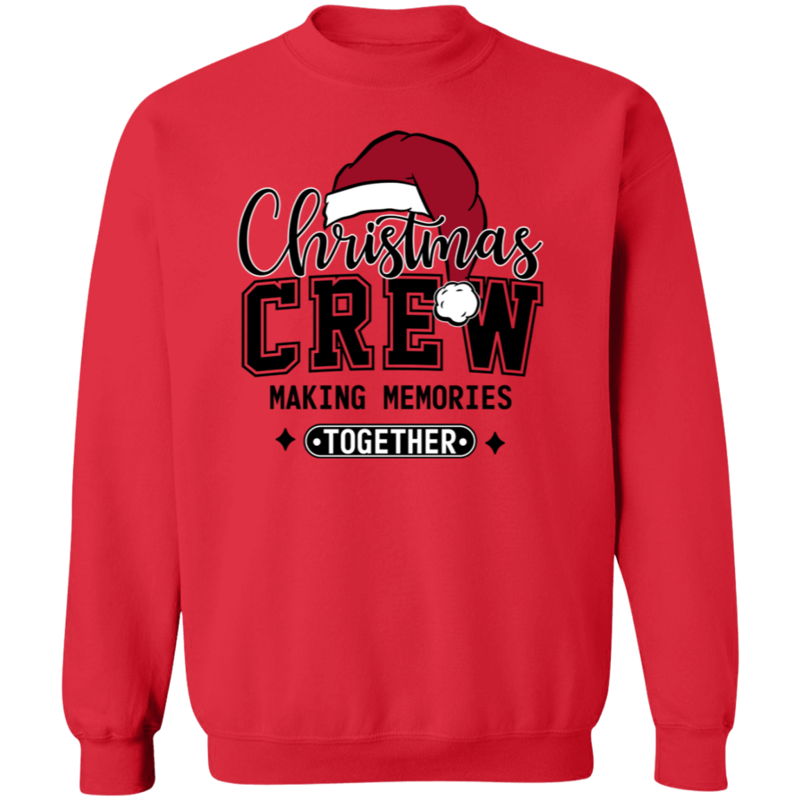 Christmas Crew "Making Memories" Santa Hat Pullover Sweatshirt