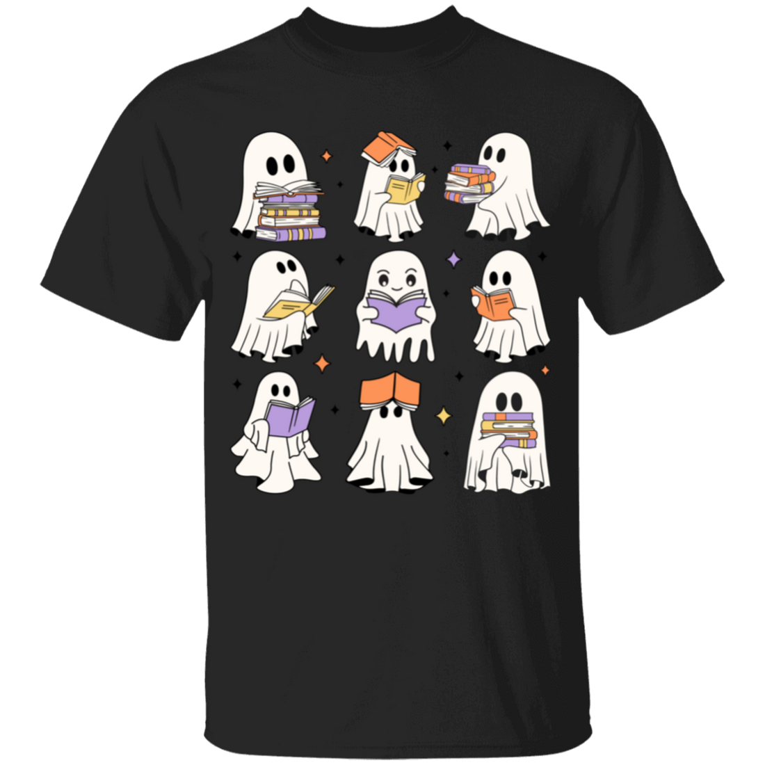 Retro Reading Ghost Youth T-Shirt, Gift For Halloween!